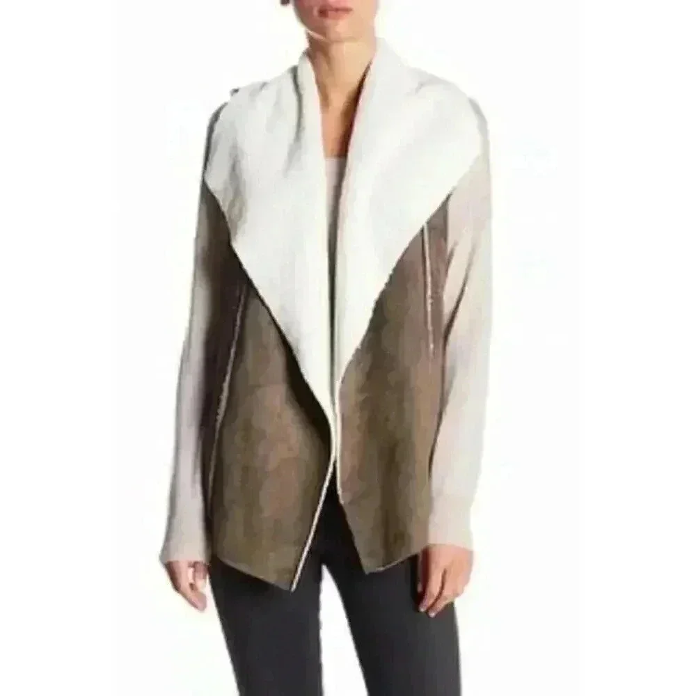SUSINA Faux Shearling & Faux‎ Suede Vest Size XSP